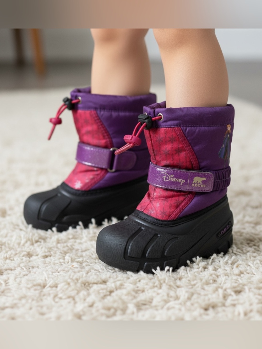 • Sorel • Frozen Kids Purple and Pink Waterproof Snow Boots 9 Girls Anna